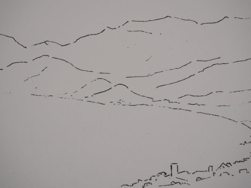 Georges BOINOT : Voyages, Au pied des montagnes, Lithographie originale signée