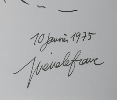 Pierre LEFRANC : L'arbre en noir, Autographe et dessin original signé