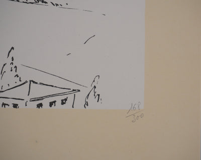 Georges BOINOT : Voyages, Villages aux tours, Lithographie originale (photo de détail 4) - Crédit photo : Galerie Art.Paris