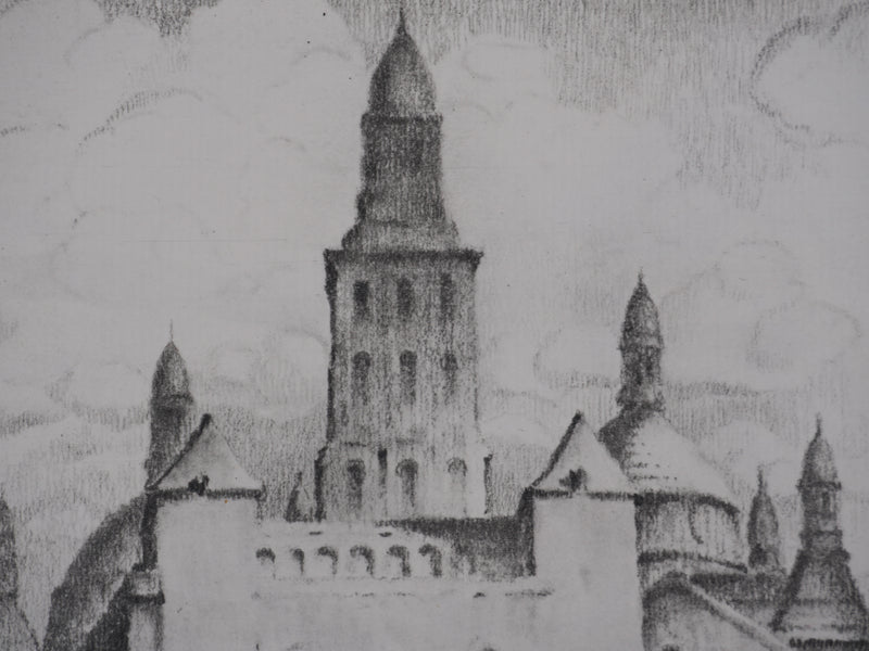 Gaston BALANDE : Cathédrales, Périgueux, Lithographie originale signée