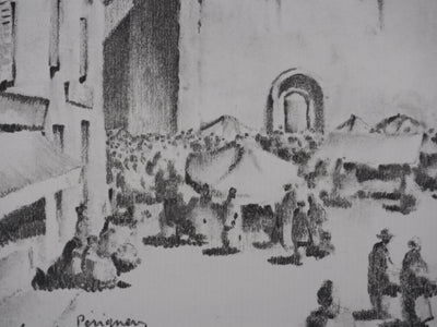 Gaston BALANDE : Cathédrales, Périgueux, Lithographie originale signée