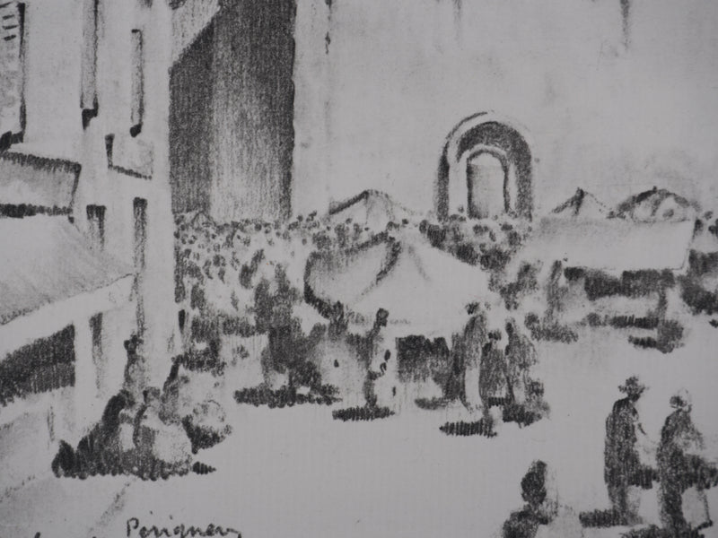 Gaston BALANDE : Cathédrales, Périgueux, Lithographie originale signée