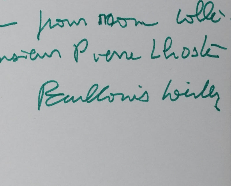 Paul-Louis WEILLER : Une fleur verte, Autographe et dessin original signé