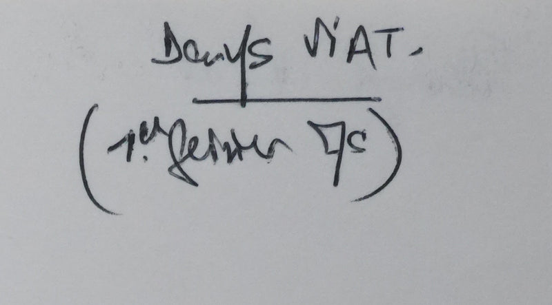 Autographe original de Denys VIAT (photo de détail 2) - Crédit photo : Galerie Art.Paris