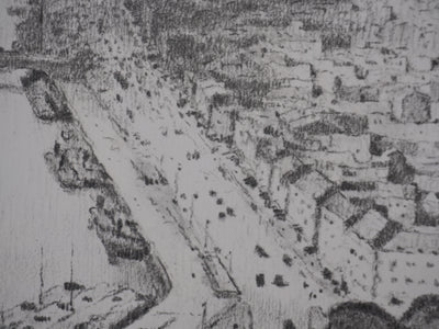 Gaston BALANDE : Cathédrales, Rouen, Lithographie originale signée
