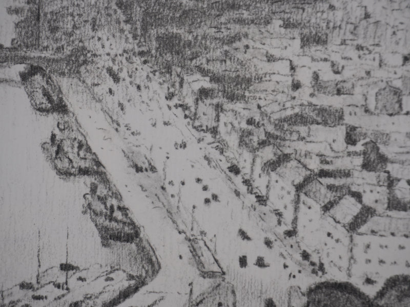 Gaston BALANDE : Cathédrales, Rouen, Lithographie originale signée