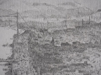 Gaston BALANDE : Cathédrales, Rouen, Lithographie originale signée