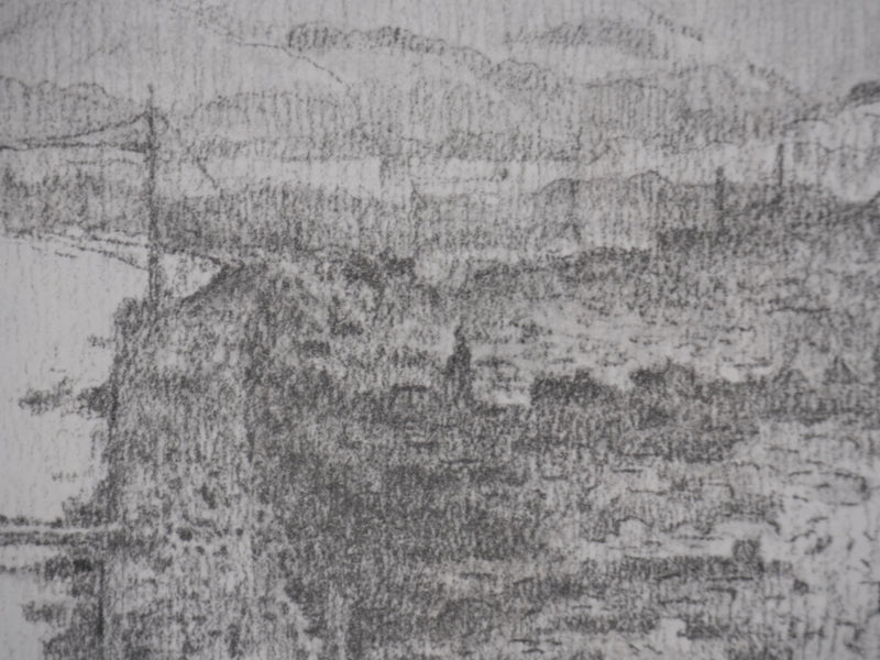 Gaston BALANDE : Cathédrales, Rouen, Lithographie originale signée