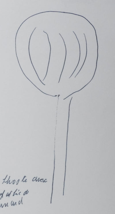 Marc BERNARD : L'arbre bleu, Autographe et dessin original signé