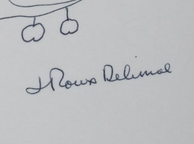 Jean ROUX-DELIMAL : L'arbre aux poires, Autographe et dessin original signé