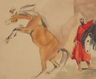 Eugène DELACROIX (d'après) : Le marchand de chevaux, Lithographie signée