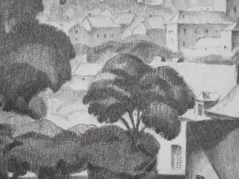 Gaston BALANDE : Cathédrales, Chartres, Lithographie originale signée