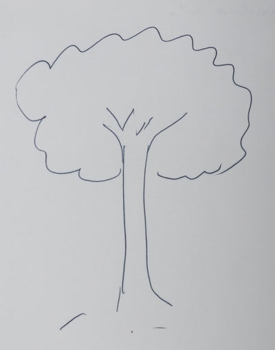 Raymond CARTIER : L'arbre, Autographe et dessin original signé
