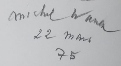 Autographe original de Michel WARREN (photo de détail 2) - Crédit photo : Galerie Art.Paris