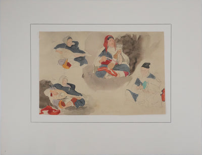 Eugène DELACROIX (d'après) : Les musiciens, Lithographie signée