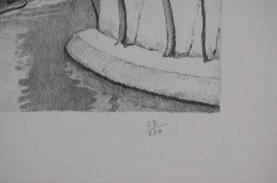 Gaston BALANDE : Cathédrales, Notre Dame de Paris, Lithographie originale signée