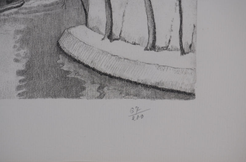 Gaston BALANDE : Cathédrales, Notre Dame de Paris, Lithographie originale signée