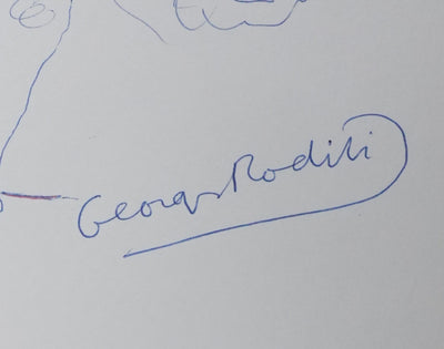 Georges RODITI : L'arbre en fleurs, Autographe et dessin original signé