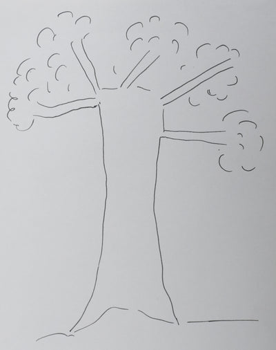 Jean-Paul ETCHEVERRY : L'arbre en noir, Dessin original signé