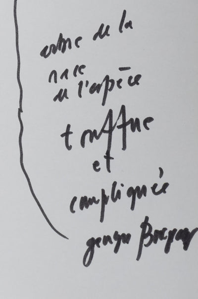 Georges BORGEAUD : L'arbre aux feuilles, Autographe et dessin original signé