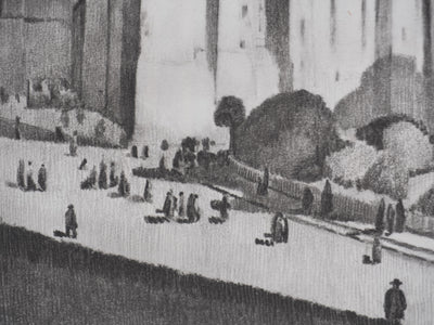 Gaston BALANDE : Cathédrales, Rodez, Lithographie originale signée