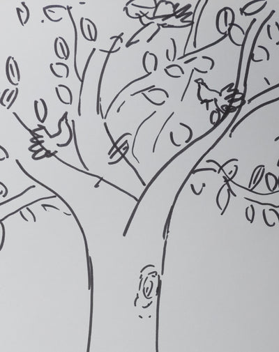 Pierre BONCOMPAIN : L'homme sous l'arbre, Dessin original signé