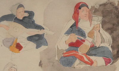 Eugène DELACROIX (d'après) : Les musiciens, Lithographie signée