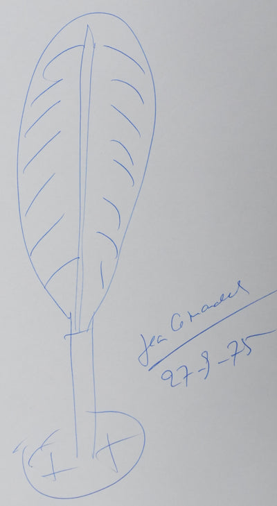 Jean LEMARCHAND : L'arbre feuille, Autographe et dessin original signé