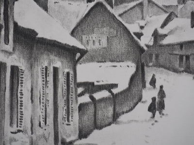 Gaston BALANDE : Cathédrales, Autun, Lithographie originale signée