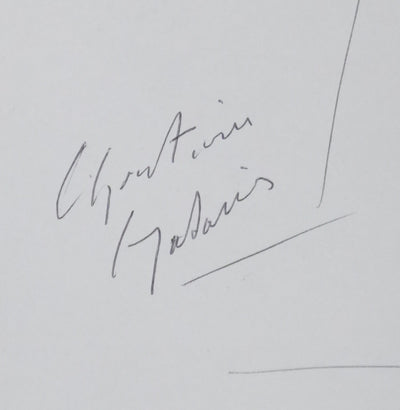 Christian CHABANIS : L'arbre sapin, Autographe et dessin original signé