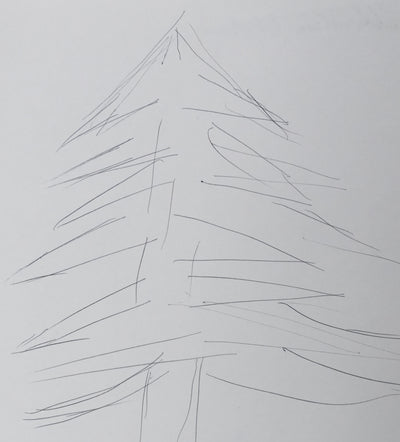 Christian CHABANIS : L'arbre sapin, Autographe et dessin original signé