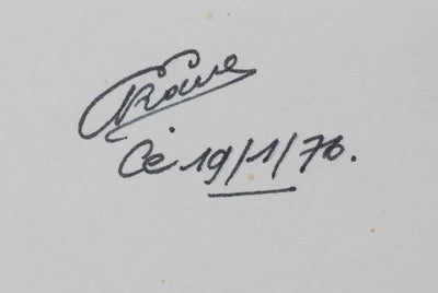 Etienne ROUX : Le petit arbre, Autographe et dessin original signé