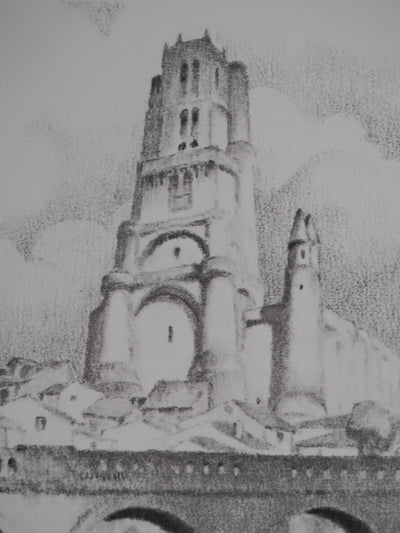 Gaston BALANDE : Cathédrales, Albi, Lithographie originale signée