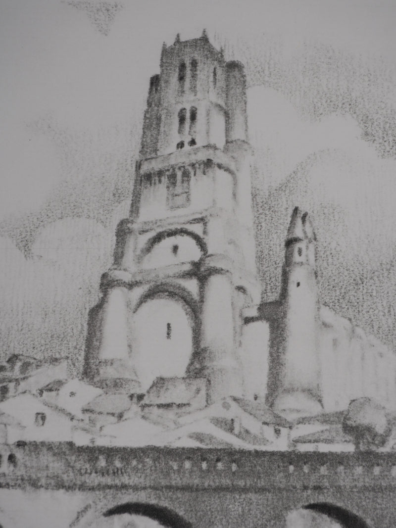 Gaston BALANDE : Cathédrales, Albi, Lithographie originale signée