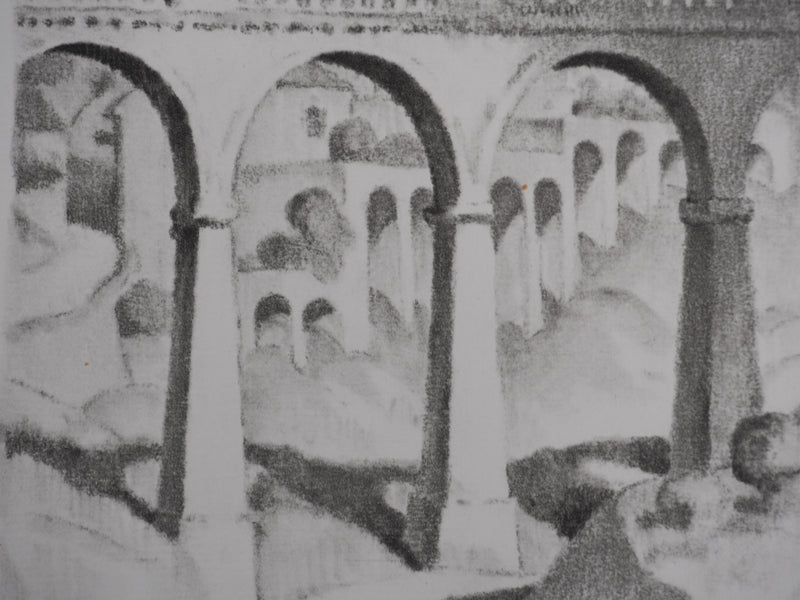 Gaston BALANDE : Cathédrales, Albi, Lithographie originale signée