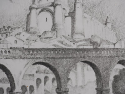 Gaston BALANDE : Cathédrales, Albi, Lithographie originale signée