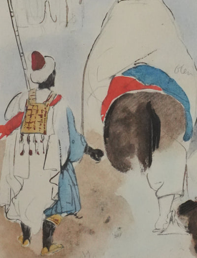 Eugène DELACROIX (d'après) : La traversée marocaine, Lithographie