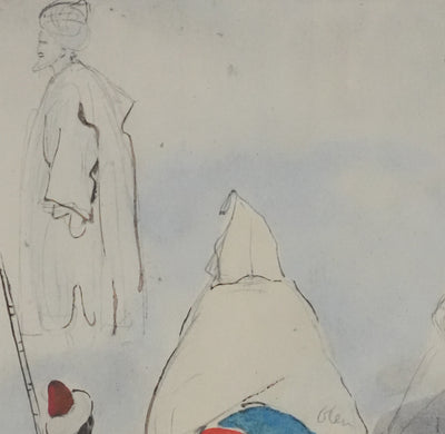 Eugène DELACROIX (d'après) : La traversée marocaine, Lithographie