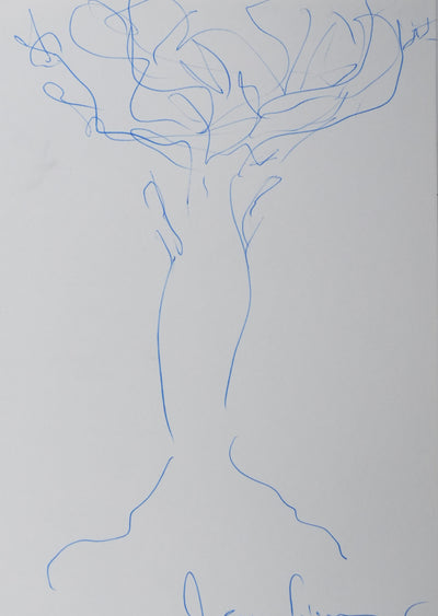 Jean-Pierre AUMONT : L'arbre sans feuille, Autographe et dessin original signé