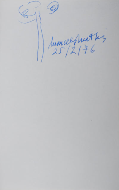 Marcello MATHIAS : L'arbre solitaire, Autographe et dessin original signé