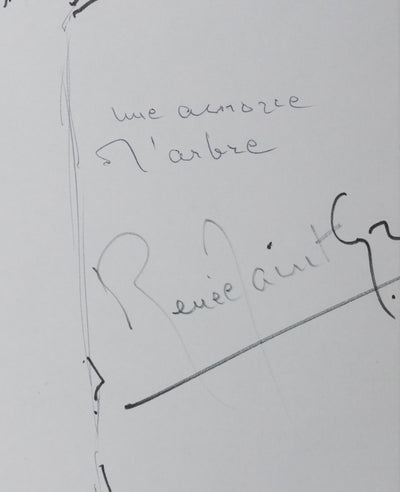 Renée SAINT-CYR : Le gros arbre, Autographe et dessin original signé
