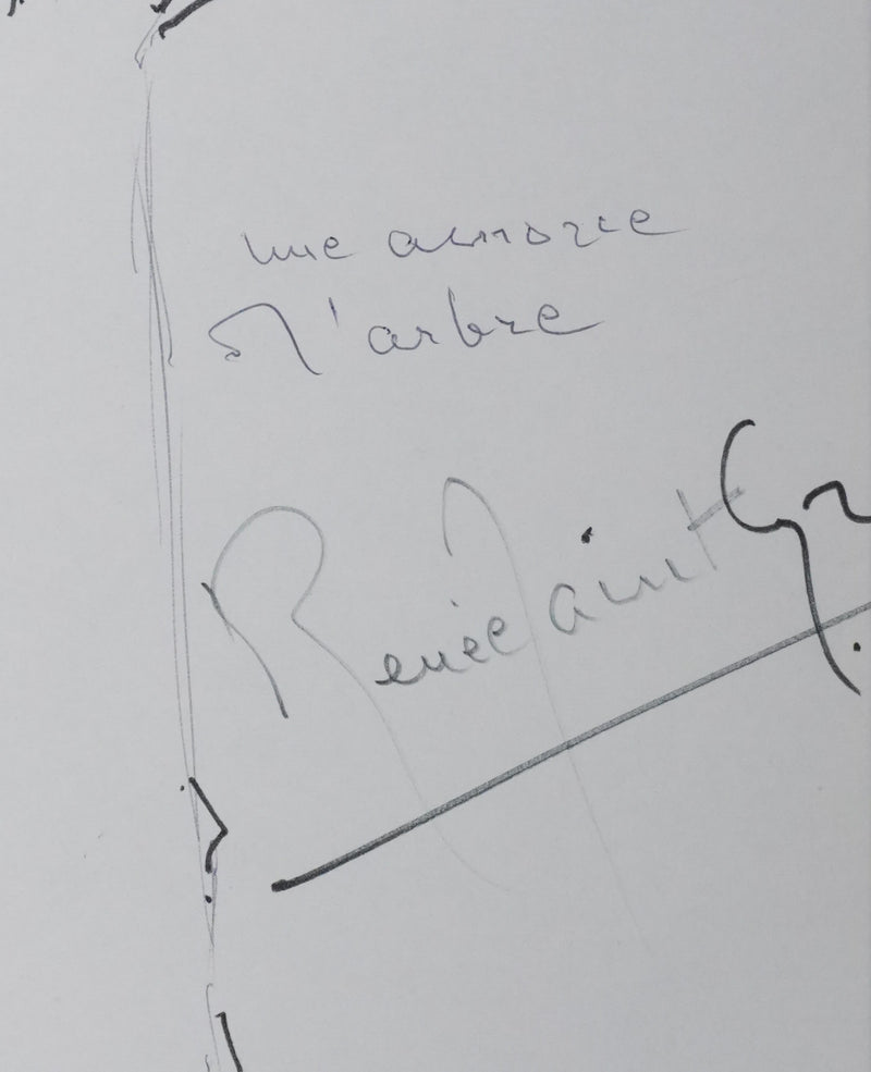 Renée SAINT-CYR : Le gros arbre, Autographe et dessin original signé