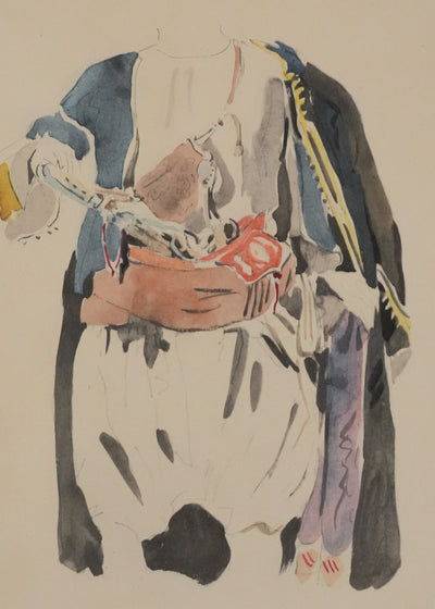 Eugène DELACROIX (d'après) : Le costume marocain, Lithographie signée