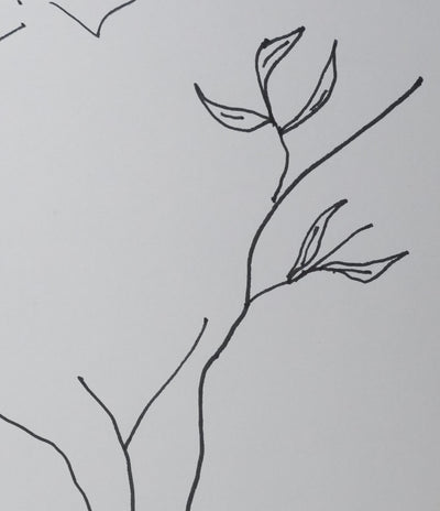 François BILLETDOUX : L'arbre en traits noirs, Autographe et dessin original signé