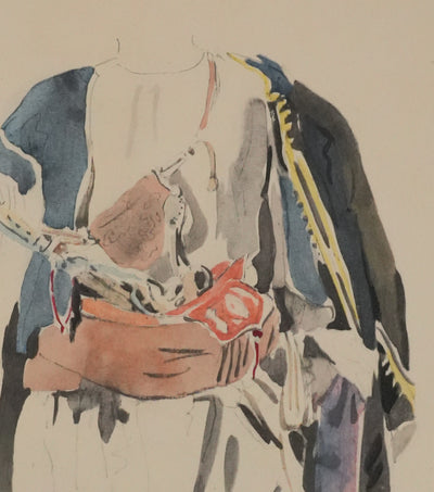 Eugène DELACROIX (d'après) : Le costume marocain, Lithographie signée