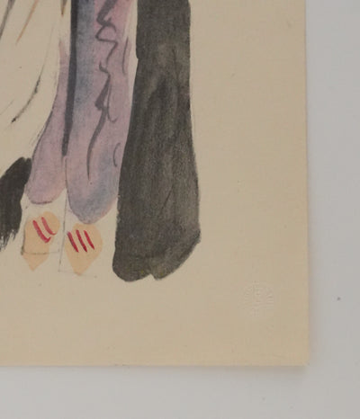 Eugène DELACROIX (d'après) : Le costume marocain, Lithographie signée