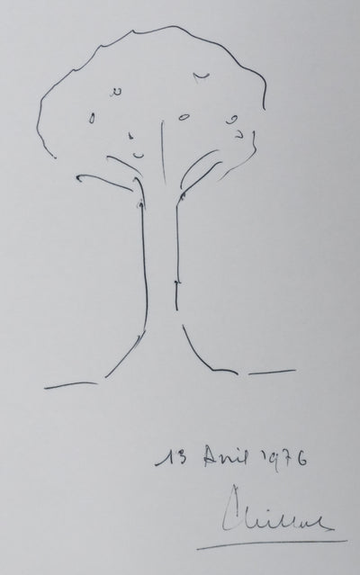Paul PAILLOLE : L'arbre heureux, Autographe et dessin original signé