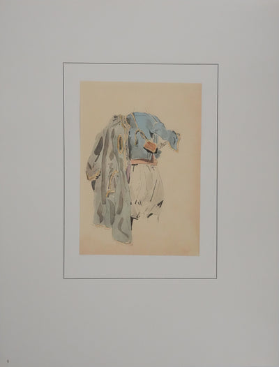 Eugène DELACROIX (d'après) : Drapé marocain, Lithographie