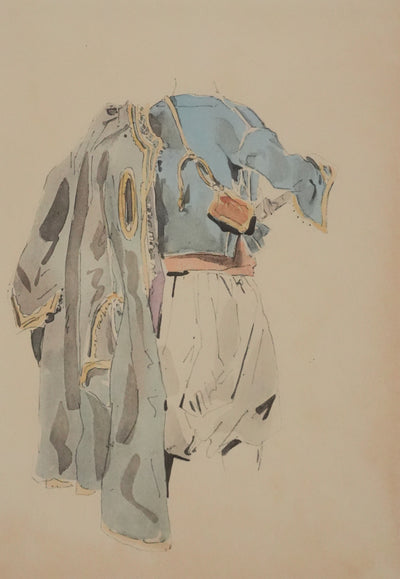 Eugène DELACROIX (d'après) : Drapé marocain, Lithographie