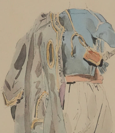 Eugène DELACROIX (d'après) : Drapé marocain, Lithographie